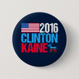 Chapa Redonda De 5 Cm Hillary Clinton 2016 Tim Kaine
