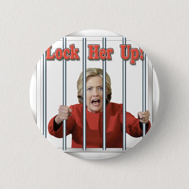 Chapa Redonda De 5 Cm hillary Clinton detrás de barras (Anverso)