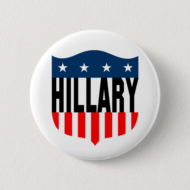 Chapa Redonda De 5 Cm hillary clinton : estrellas y franjas : (Anverso)