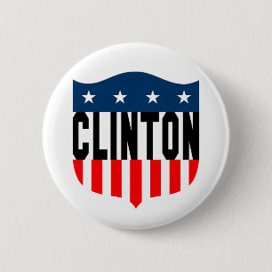 Chapa Redonda De 5 Cm hillary Clinton: estrellas y rayas: