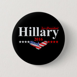 Chapa Redonda De 5 Cm Hillary Clinton para el presidente