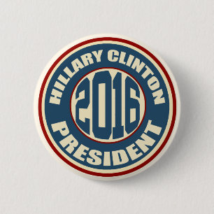 Chapa Redonda De 5 Cm Hillary Clinton para el presidente en 2016