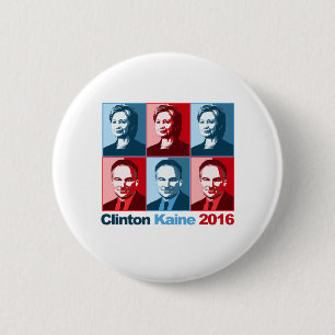 Chapa Redonda De 5 Cm Hillary Clinton Tim Kaine 2016