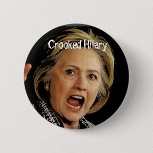 Chapa Redonda De 5 Cm Hillary Clinton torcida