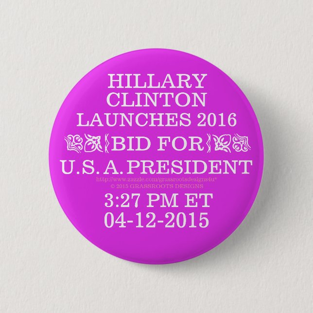 CHAPA REDONDA DE 5 CM HILLARY LANZA LA OFERTA PARA EL PRESIDENTE 04-12-2 (Anverso)