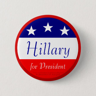 Chapa Redonda De 5 Cm Hillary para Presidente