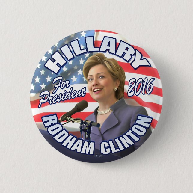 Chapa Redonda De 5 Cm Hillary Rodham Clinton 2016 (Anverso)