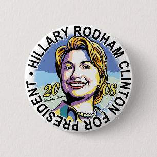 Chapa Redonda De 5 Cm Hillary Rodham Clinton para presidente Button