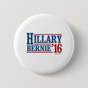 Chapa Redonda De 5 Cm Hillary y Bernie en 2016