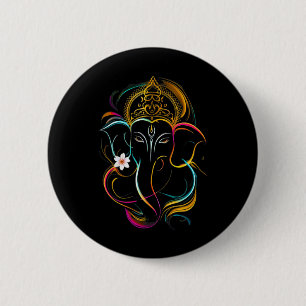Chapa Redonda De 5 Cm Hindu Ganesha Puja Dios Elefante India Meditación