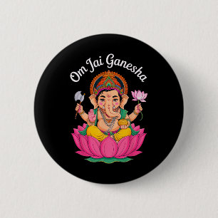 Chapa Redonda De 5 Cm Hindu Ganesha Puja Dios Elefante India Meditación
