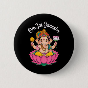 Chapa Redonda De 5 Cm Hindu Ganesha Puja Dios Elefante India Meditación