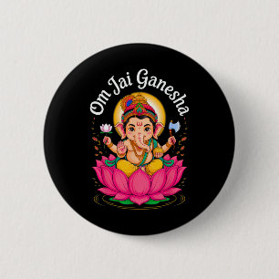 Chapa Redonda De 5 Cm Hindu Ganesha Puja Dios Elefante India Meditación