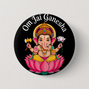 Chapa Redonda De 5 Cm Hindu Ganesha Puja Dios Elefante India Meditación