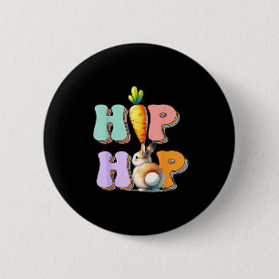 Chapa Redonda De 5 Cm Hip Hop Hippity Conejo de Pascua Divertido Niños N