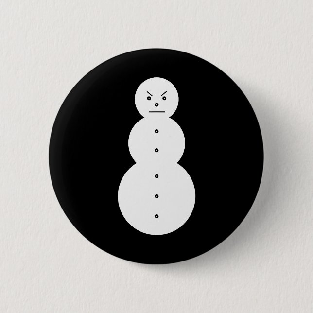 Chapa Redonda De 5 Cm Hiphop: Navidades Snowman furiosos (Anverso)
