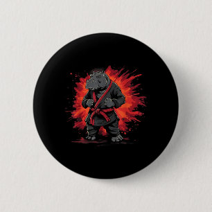 Chapa Redonda De 5 Cm Hipopótamo de Karate Artes Marciales MMA Taekwondo