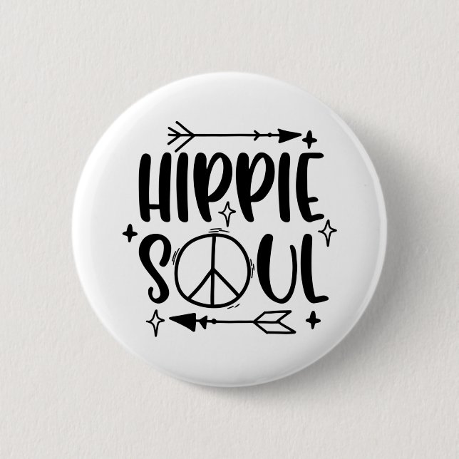 Chapa Redonda De 5 Cm Hippie (Anverso)