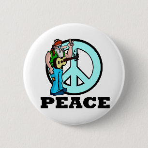 Chapa Redonda De 5 Cm Hippie de paz