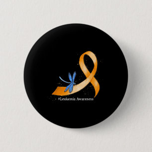 Chapa Redonda De 5 Cm Hippie Dragonfly Naranja Ribbon Leukemia Concienci