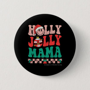 Chapa Redonda De 5 Cm Hippie, Navidades De Groovy Retro, Tiene Un Holly