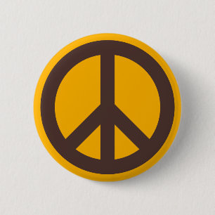 Chapa Redonda De 5 Cm Hippie Retro Multicolor de Protesta de los 60
