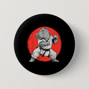 Chapa Redonda De 5 Cm Hippo de Kickboxing Artes Marciales Karate Jiu-Jit