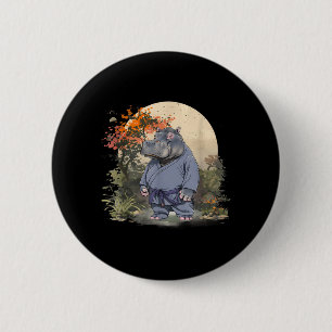 Chapa Redonda De 5 Cm Hippo de Kickboxing Artes Marciales Karate Jiu-Jit