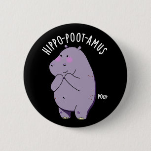 Chapa Redonda De 5 Cm  Hippo-poot-amus Hipopótamo Divertido Hipopótamo d