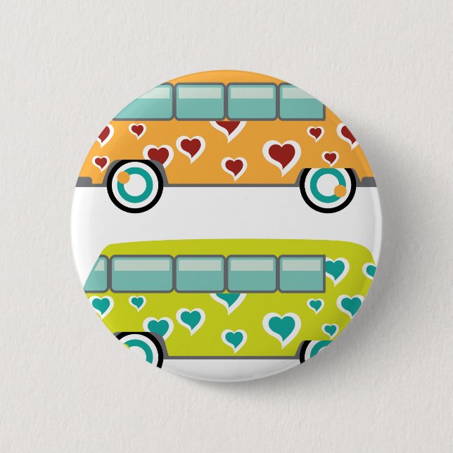 Chapa Redonda De 5 Cm Hippy Van (Anverso)