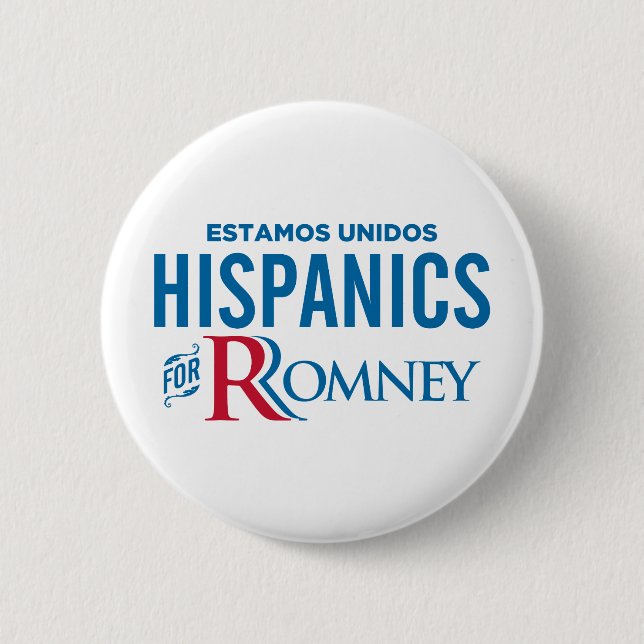 Chapa Redonda De 5 Cm Hispanico para Romney (Anverso)