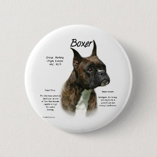Chapa Redonda De 5 Cm Historia de Brindle Boxer