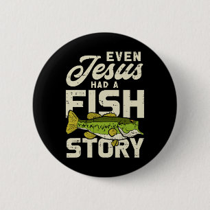 Chapa Redonda De 5 Cm Historia de Pescado de Jesús Pescador Dios Cristo 