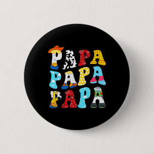 Chapa Redonda De 5 Cm Historia divertida Papa Toy Boy Story Dad Day Tee