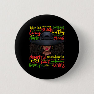 Chapa Redonda De 5 Cm Historia negra africana damas afroamericanas junio