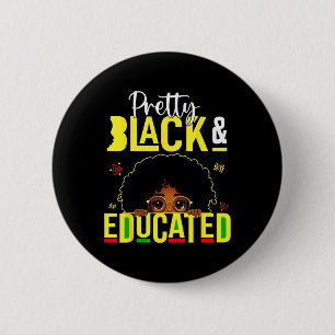 Chapa Redonda De 5 Cm Historia negra afroamericana educada y negra