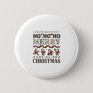 Chapa Redonda De 5 Cm Ho Feliz Navidad Cintas de Cuadros de Papá Noel
