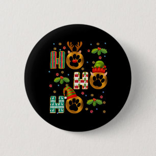 Chapa Redonda De 5 Cm Ho Ho Ho Ho Ho Paw Navidades de Veterinaria