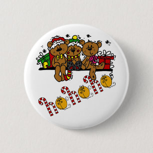 Chapa Redonda De 5 Cm Ho Ho Ho Ho Teddy Bears