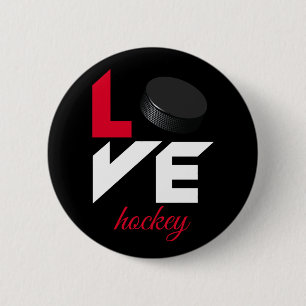 Chapa Redonda De 5 Cm Hockey de amor