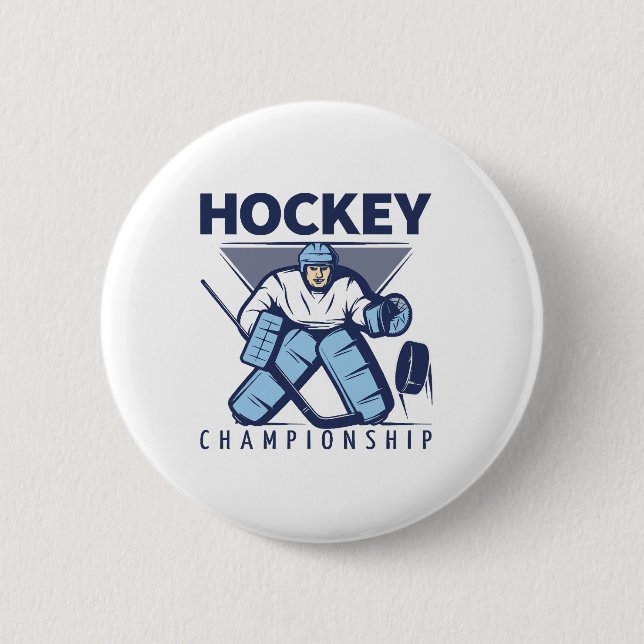 Chapa Redonda De 5 Cm Hockey divertido (Anverso)