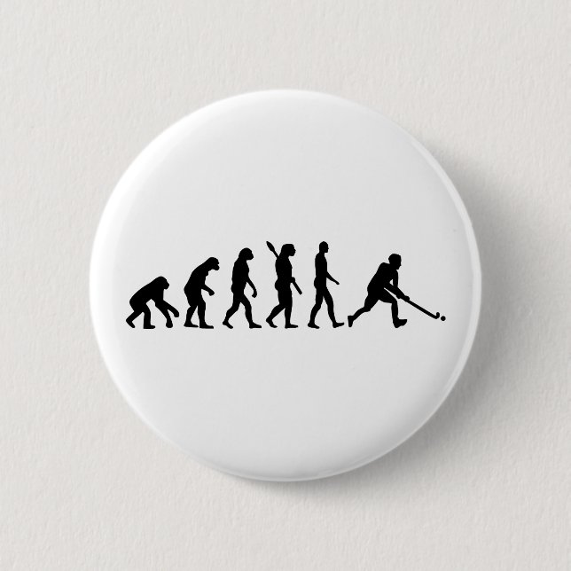 Chapa Redonda De 5 Cm Hockey hierba de la evolución (Anverso)
