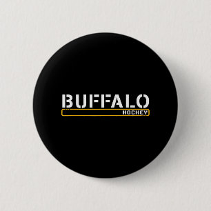Chapa Redonda De 5 Cm Hockey sobre búfalo _ Fuera del juego de fans de e