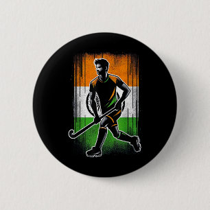 Chapa Redonda De 5 Cm Hockey sobre césped India Hombres Bandera india Ho