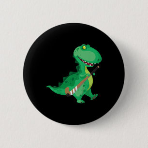 Chapa Redonda De 5 Cm Hockey sobre césped infantil Dinosaurio Divertido 
