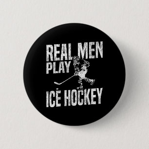 Chapa Redonda De 5 Cm Hockey sobre hielo Vintage Los hombres de verdad j