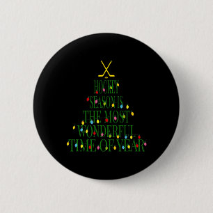 Chapa Redonda De 5 Cm Hockey sobre Navidades divertidos - La mejor época