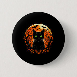 Chapa Redonda De 5 Cm Hocus Pocus Catocus Halloween Amante de Gatos Negr