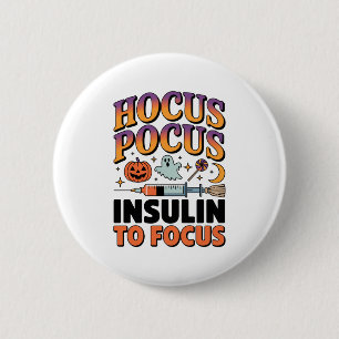 Chapa Redonda De 5 Cm Hocus Pocus Necesito Insulina para Focar el Fantas