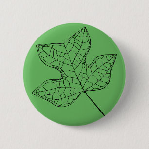 Chapa Redonda De 5 Cm Hoja de árbol tulipán ilustrada